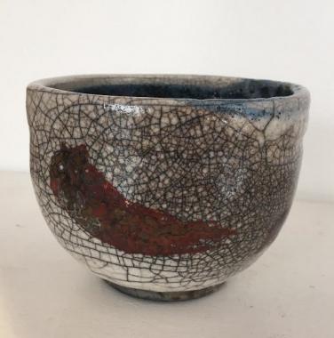 Tall
 White Crackle Bowl